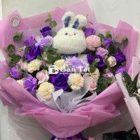 Thanh Lý Bó Hoa Sáp Có Gấu Rất To  