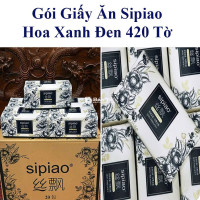 Gói Giấy Ăn Sipiao Hoa Xanh Đen 420 Tờ