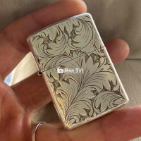 Zippo Bạc Khối Sterling 1993 Sủi Hoa Văn 5 Mặt - Fix Nhẹ Khách Thiện Chí  