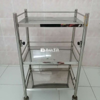 Thanh lý kệ inox 3 tầng, xe đẩy dụng cụ inox 3 tầng