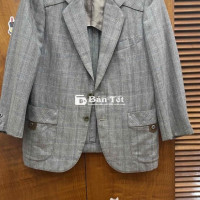 Áo Khoác Blazer Dệt Xương Cá Kẻ Nhật Cao Cấp