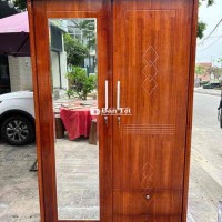 Tủ Gỗ Tự Nhiên 2 Cánh 1.2mx2m, Phun PU Mới, Giá Rẻ (Khu vực ĐH FPT)  