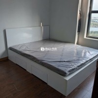 Giường gỗ mdf trắn##