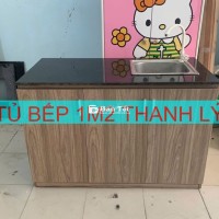 Tủ kệ bếp phòng trọ # tủ bếp 1m2 $ tủ bếp kèm chậu