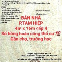 BÁN RẺ NHÀ TAM HIỆP, SỔ HỒNG RIÊNG, THỔ CƯ
