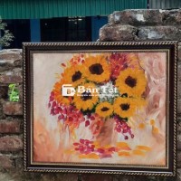 Tranh sơn dầu cũ Hoa hướng dương