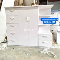 tủ áo liền kệ kèm ngăn kéo size mini 125x145x42