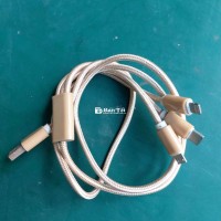 Bán nhanh dây cáp sạc 3 đầu, dây dù vàng chất lượng cao!
