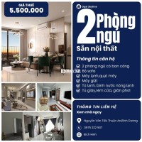 Chủ cho thuê 2 phòng ngủ sẵn nội thất 5tr5, gần Aeon Mall