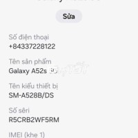 Cần bán Samsung A52s 5G - Máy zin, mượt, pin khỏe  