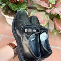 giày da công sở mũi nhọn dáng vintage da phủ bóng