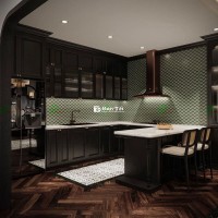 Tủ Bếp Gỗ Tự Nhiên Căm Xe Indochine Đẹp BTN21