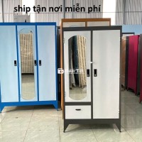  tủ sắt - tủ sắc - tủ sắt_m tủ sắc quần áo_tủ xách_tủ quần áo 2 cách - 3 cách bằng sắt có kiếng siêu giá rẻ tắn xưởng_chất liệu sắt sơn dầu