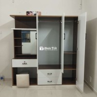 TỦ NHỰA ĐÀI LOAN 3 CÁNH LIỀN BÀN TRANG ĐIỂM