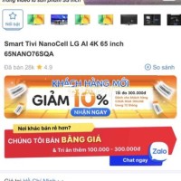 tivi 65 ich 4k được tặng mua ngày 30.4.2025