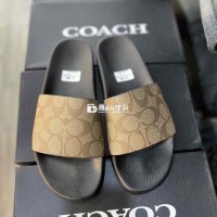 Dép Nam Coach Nâu Full Hoạ Tiết