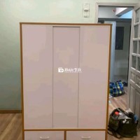 TỦ NHỰA CỬA LÙA 3 CÁNH KHUNG ÓC CHÓ CÁNH TRẮNG