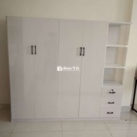 TỦ NHỰA ĐÀI LOAN 4 CÁNH 1 KỆ MÀU TRẮNG CÓ GƯƠNG