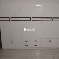 TỦ NHỰA ĐÀI LOAN 6 CÁNH MÀU TRẮNG DÁN CHỈ ÓC CHÓ