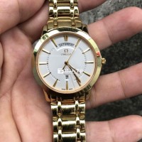 Đồng Hồ Omega Máy Nhật Size 40mm Vỏ Dây Inox Mạ Vàng Sang Trọng