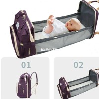 [Xả Kho Hàng Xuất - Balo Bỉm Sữa Kèm Nôi Đa Năng]