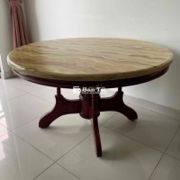 tặng bộ bàn gỗ mặt đá + 5 ghế