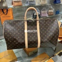Túi Trống Du Lịch LV Hoa Nâu - Size 50  