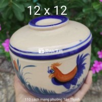 Thố đựng gia vị vẽ tích con gà mã số 2