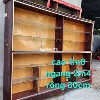 Thanh lý 3 kệ gỗ trưng bày hàng