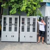 Tủ HỒ sơ KÍnh 3 cÁNNh sơn tĩnh ĐIIện cA0 cấp.