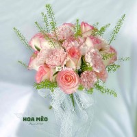 BÓ HOA HỒNG SONG HỈ CÔ DÂU [KÈM HOA CHÚ RỂ]