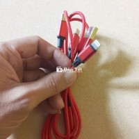 Cáp Dù Ba Đầu Android Iphone Type-C.