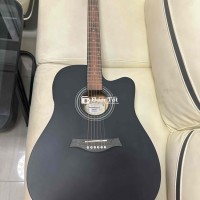 Đàn Guitar Đen Nhám Có Gắn EQ Ra Loa - Dây Sắt, Đầy Đủ Phụ Kiện