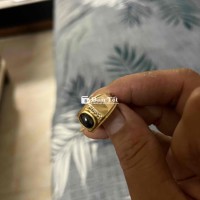 Nhẫn vàng đồng mặt đá đen Pasar mới đẹp, đá mài không xước - Liên hệ ngay!