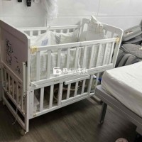 Trọn bộ nôi cũi 2 tầng trắng tin tươm  