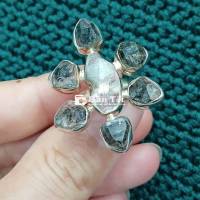 ## Nhẫn bạc Thạch anh KC (Herkimer diamond) thủ công