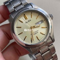 Đồng Hồ Alba Seiko 7N43-0BD0 Full Thép Zin Chính Hãng - Mặt Vàng Đẹp
