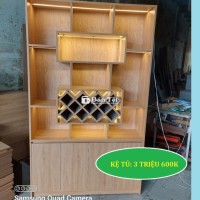 KỆ TRƯNG BÀY RƯỢU & KỆ DECOR PHÒNG KHÁCH VÁN GỖ KÍCH THƯỚC CAO 200CM X NGANG 120CM X SÂU 32CM  