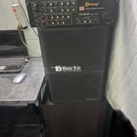 Bán bộ giàn karaoke kèm mic không dây, amply, loa Panamax bass 20cm, sub bass 30cm  