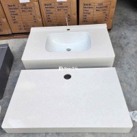 Bàn đá chậu lavabo âm tràn viền bo góc kt 50.80