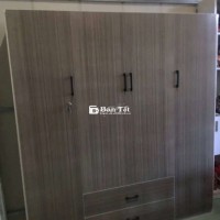 TỦ NHỰA ĐÀI LOAN 4 CÁNH MÀU XÁM VÂN GỖ