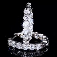 Đôi khuyên bạc 925 si kim 26V Moissanite 3mm