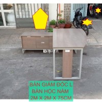 THANH LÝ BÀN GIÁM ĐỐC CHỮ L - GỖ CN CHÂN SẮT