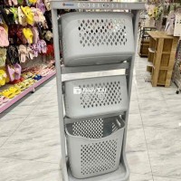 Kệ nhựa 3 tầng lưới việt nhật có bánh xe 115x 42cm