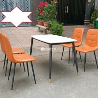 Bộ bàn ăn mặt đá Ceramic kèm 4 ghế ăn hiện đại thanh lý