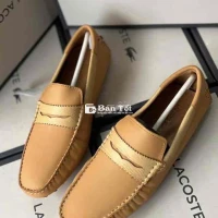 Giày Mọi Nam Lacoste Vàng Da Bò Cao Cấp