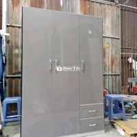TỦ NHỰA ĐÀI LOAN 3 CÁNH KHUNG ĐEN CÁNH XÁM