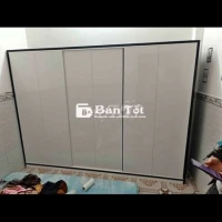 Tủ Nhựa Đài Loan Cửa Lùa 3 Cánh Khung Đen Cánh Trắng