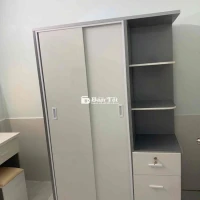 Tủ Áo 2 Cánh Lùa Khung Xám Cánh Trắng - Giá Tốt!