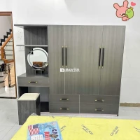 Tủ quần áo liền bàn trang điểm có gương led